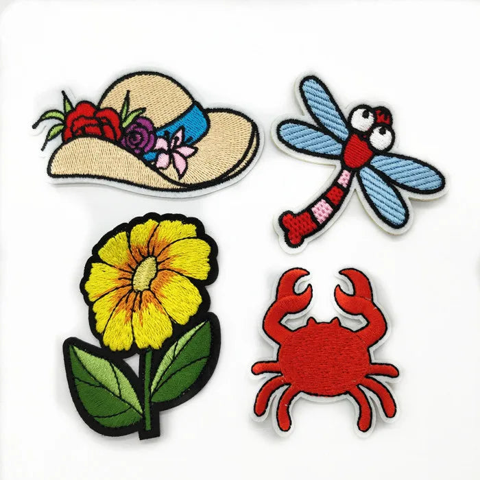 Custom Design Handmade Fabric for Kids Iron on Cartoon Embroidery Patch for Hats