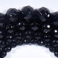 Wholesale Natural Black Onyx Cutting Faceted Well Bright Beads for Jewelry Making Onyx Round Loose Beads