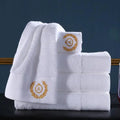 Luxury 3 Piece Hotel 100% Cotton White Adult Bath Towel Set 5 Star Embroidery Towel With logo