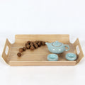 Wholesale Eco-Friendly Biodegradable Plant Pattern Classical 44cm Rectangle Hotel Wood Serving Tray with Handle