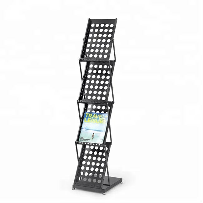 Eco-Friendly Magazine Catalog Literature Display Holder Rack Foldable Floor Pop-up Folding Stand