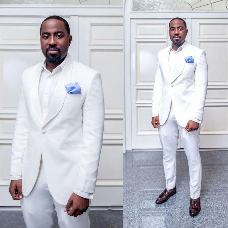 Custom Design  Men Wedding Tuxedos Excellent Groom Tuxedos Men Business Dinner Prom Blazer 2 Piece Suit (Jacket+Pants+Tie)