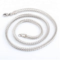 Shiny Polish Factory Price fox Tail Chain Rhodium Silver Plated Chain Necklace in Silver for Men