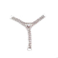 Hot Sale Double Rows Y Shaped Rhinestone Bikini Connector Swimwear Jewelry Buckle for Bikini