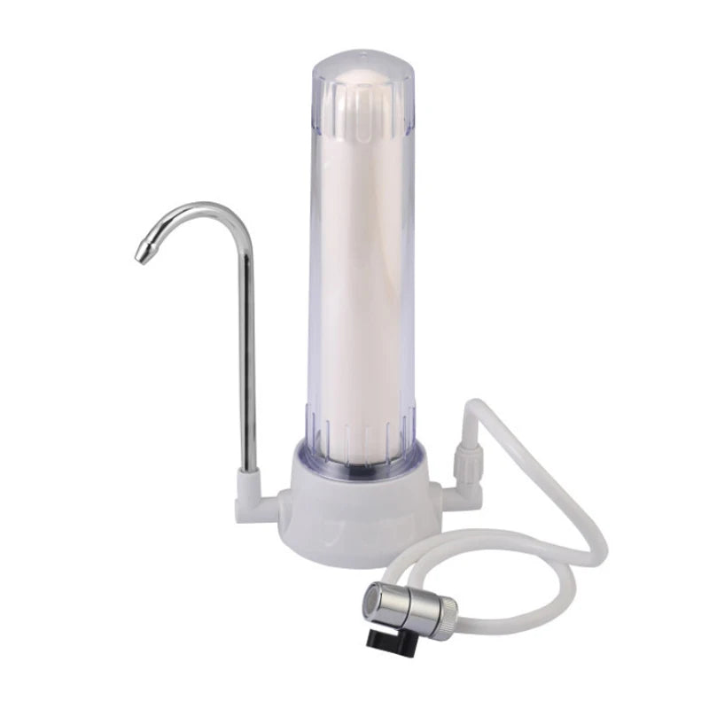 Yenvqee Transparent Household Kitchen Table Single Ceramic Counter Top Water Filter 1 Stage Desktop  Water Purification System