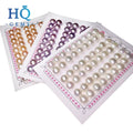 White  8-9mm Flat Bottom Round Freshwater Genuine Cultured Real Button Pearl for Silver Stud Earings