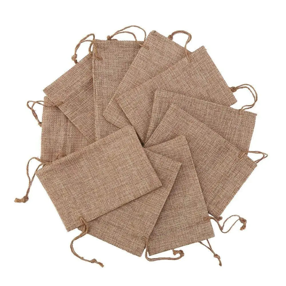 Jute Burlap Drawstrings Gift Bag Jute Hessian Linen Pouches Sacks for Wedding Jewelry Party Favors