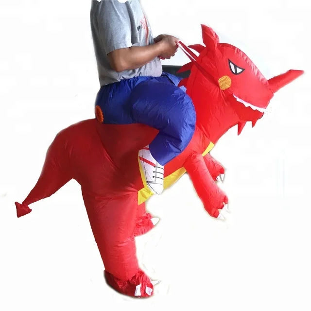 Wholesale Crazy Jurassic Mascot Costume for Kids Funny Inflatable Dinosaur Suit with Riding & Walking Features for Parties