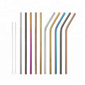 Stainless Steel Straw Colored Drinking Metal Straw Set with Customized logo