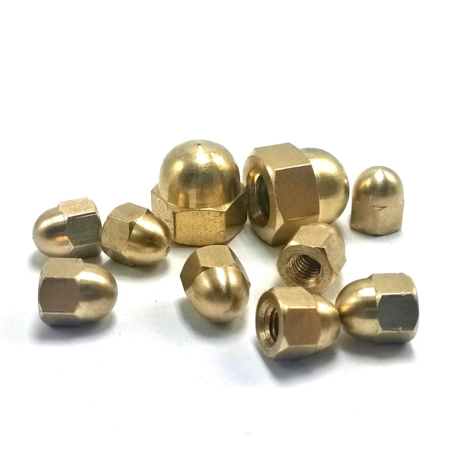 Factory Made Round Domed Head Brass Screw Cap Nut