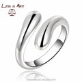 925 Sterling Silver Plated Open Ring Simple Band Adjustable Classic Style Wholesale Jewelry Made of Alloy Fashion Rings