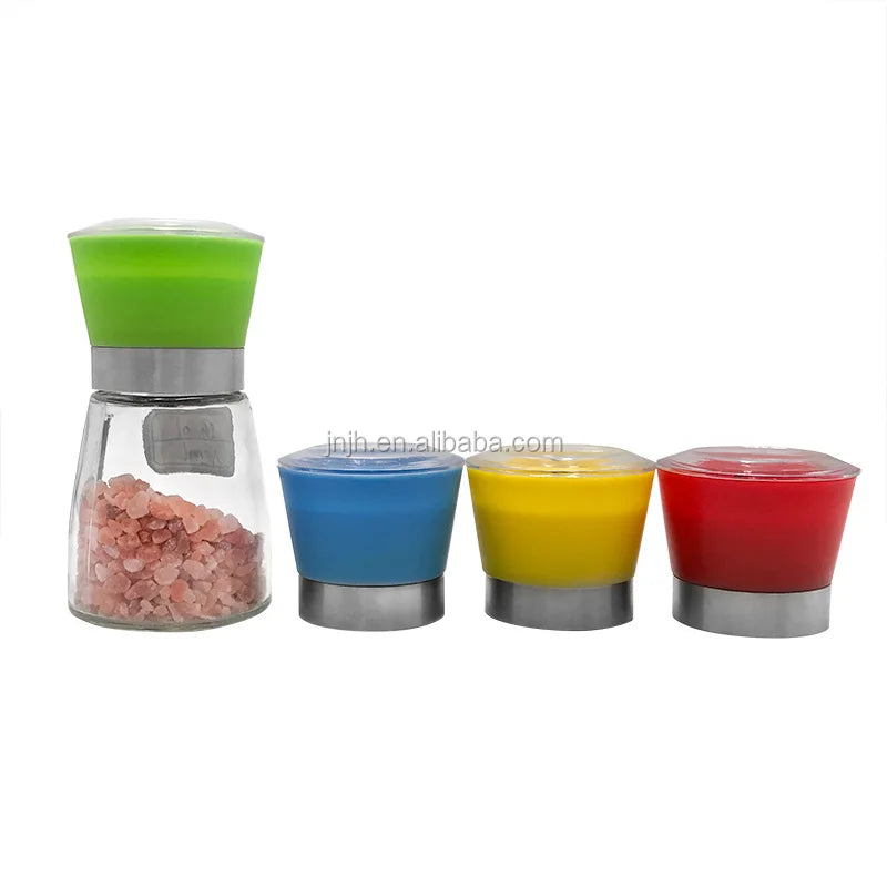 Ceramic Core Pepper Mill 160ml Glass Bottle Manual Salt Spice Grinder