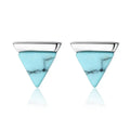 CZCITY 925 Sterling Silver Turquoise Earrings for Women Vintage Turquoise Jewelry
