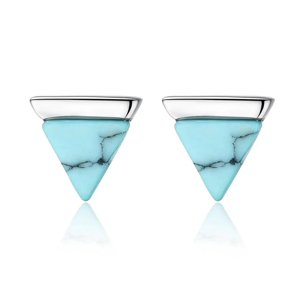 CZCITY 925 Sterling Silver Turquoise Earrings for Women Vintage Turquoise Jewelry