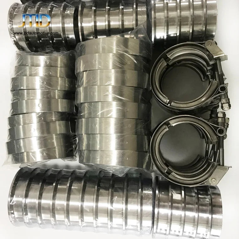 JTLD  Sus304 Exhaust System V Band Clamp Kits with Flanges v Band Clamp and Flanges