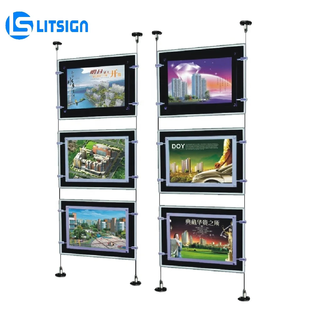 Illuminated Backlit Acrylic Electric Ultra Slim Dustproof High Brightness Long Life Indoor Use Shop Windows Hanging LED Shop