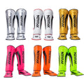 Custom Logo Factory Cheap Muay Thai Shinguards White PU Special Shin Protector Shin Pad MMA Kick Boxing