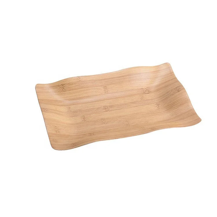 Wholesale Creative Hot Sell Biodegradable Plant Pattern 100pcs Hotel Use 35cm Wood Eco-Friendly Durable Large Serving Tray