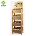 High Quality Retail Store Wooden Bottled Beverage Display Rack Wine Display
