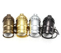 Vintage Edison Screw Ceramic Brass Pendant Lamp Socket E27 250V Energy Saving Hanging Lamp Holder with Plug