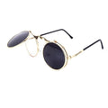 2026 Metal Frame Unsex Women Men Circle Round UV400 Vintage Hip-pop Steampunk Flip up Sunglasses