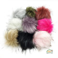 Removable Knitting Pompoms with Press Button Hats Decor Faux Fox Fur Fluffy Pompom Balls