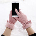 Cheap Invierno Fancy Fleece Lining Warm Girl Bicycle Riding Winter Gloves With Touch Screen