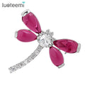 LUOTEEMI Wholesale Free Shipping Fashion Costume Cubic Zirconia Diamond Dragonfly Brooch for Wedding Invitation