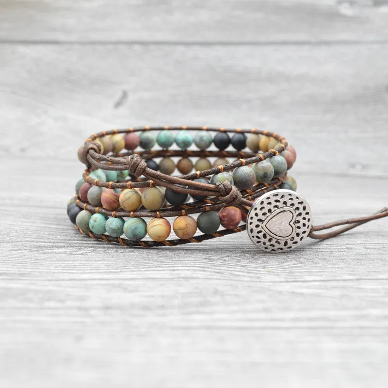2020 New Bohemian Style Natural Agate Beaded Multi-Layer Bracelet Handmade Jewelry for Wedding Party & Gift Wholesale