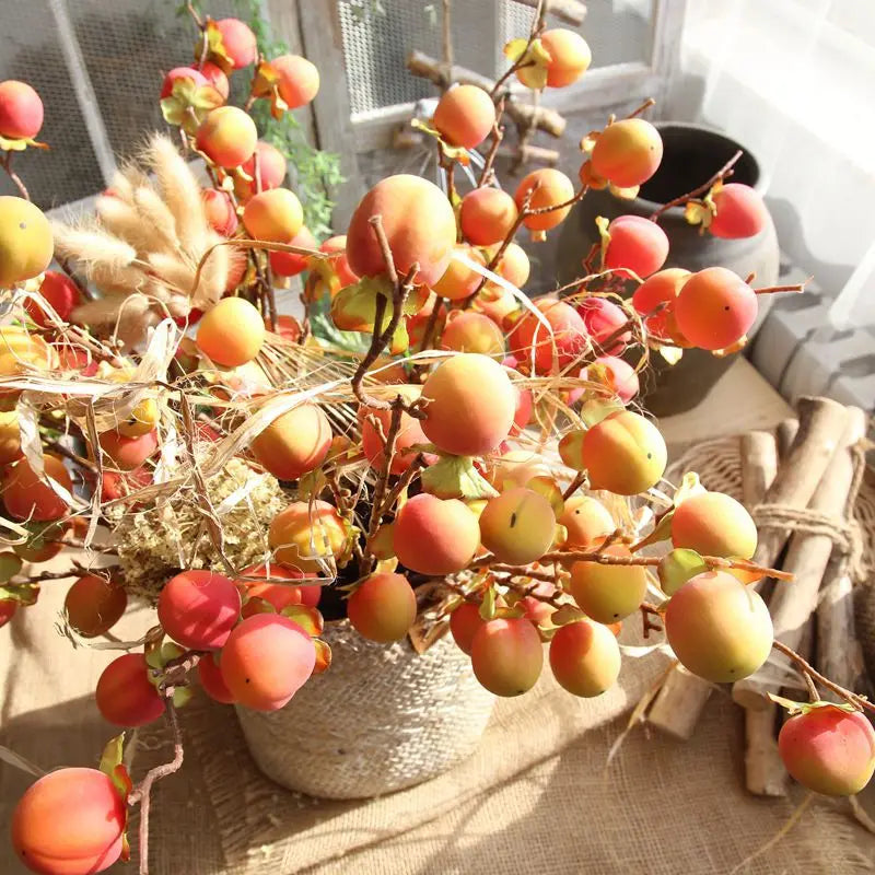 56cm Cheap Wholesale Simulation Fake Peach Artificial Fruit Blossom Branch for Wedding Home Party Hotel Decoration