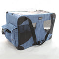 Portable Foldable Soft Pet Travel Crate Breathable Durable Zipper Closure Nylon Construction Solid Pattern Pet Cages Houses