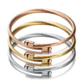 3-color Glossy Beads Bracelet Stainless Steel Bracelet Women Simple Personality Jewelry Accessories