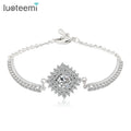 LUOTEEMI Wholesale Anniversary Jewelry Gift New Young Girl Fashion Rhodium Plated a AA Zircon CZ Women's Wedding Bracelet