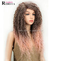 Rebecca Fashion Long Synthetic U Lace Wig Kinky Curl Wigs in Stock Wholesale Hot Sales Synthetic Lace Wigs