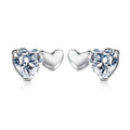 LUOTEEMI Korean Heart Stud Earrings a AA Heart Cutting Cubic Zirconia Women Earring Trendy Brand Fashion Jewelry Wholesale