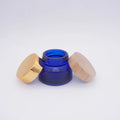 100g Cosmetic Package Frosted Blue Round Glass Jar for Face Cream