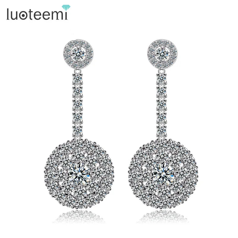 LUOTEEMI Fashion Women Party Dinner Dress Acessoriess Heavy Bridal Dangle Jewelry Earring