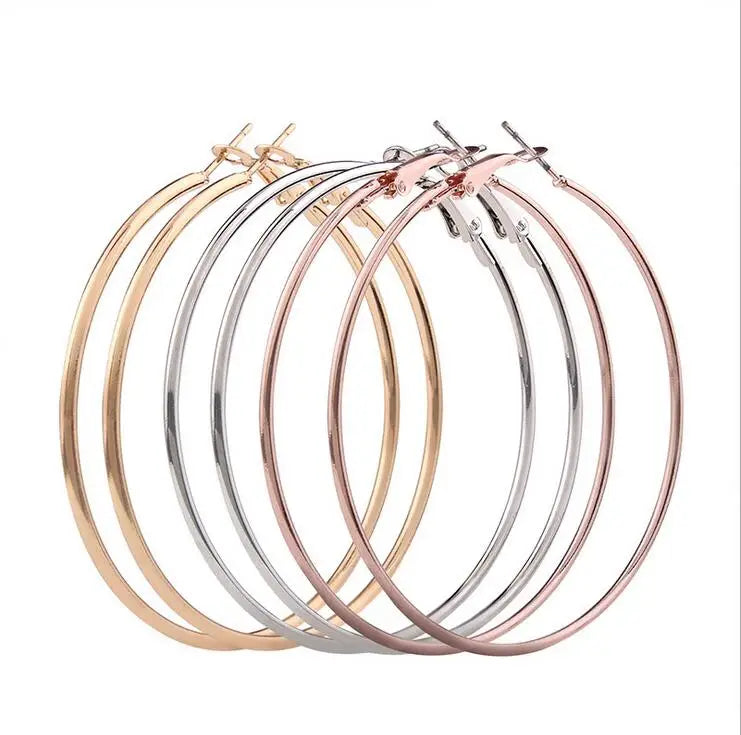 Classic Circle Huggie Hinged Hoop Earrings Wholesale Gold Plated Bali Large Circle Earrings Big Hoop Earrings for Women Jewelry