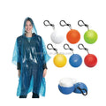 PE Transparent Rain Poncho with a Plastic Balldisposable Hooded Rainwareone Time Use Waterproof Raincoat