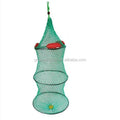 Outdoor Fishing Folding Metal Frame Mesh Floating Fishing Wire Fish Basket Fishing Keeping Net