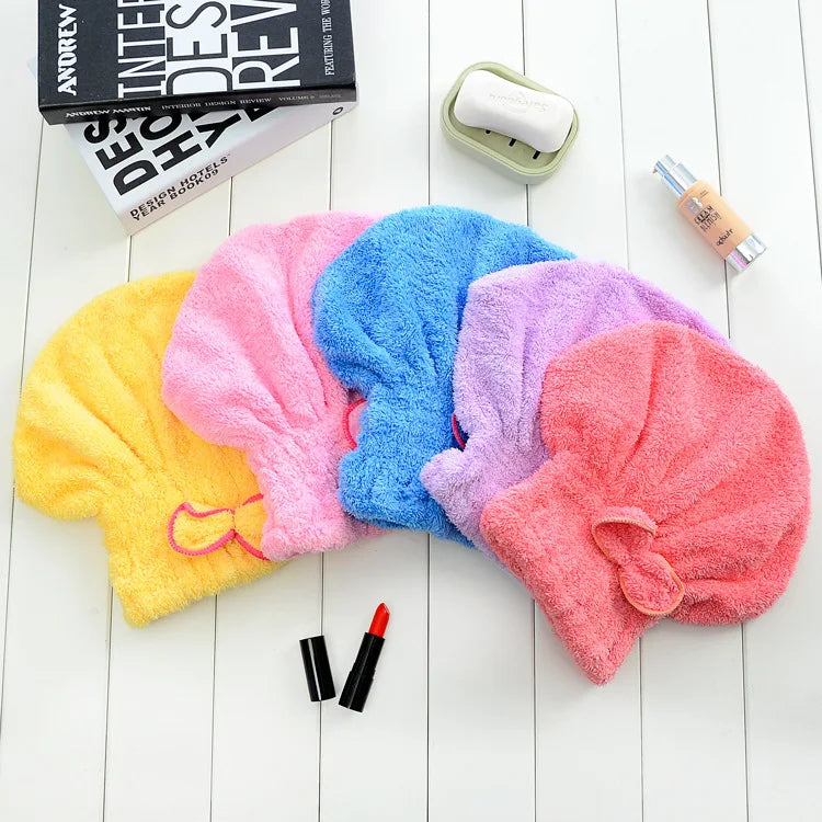 Coral Fleece Quick-Dry Hair Wraps Adult Magic Fast Dry Towel With Woven Technics for Hair Drying Styling Perfect Gift Idea