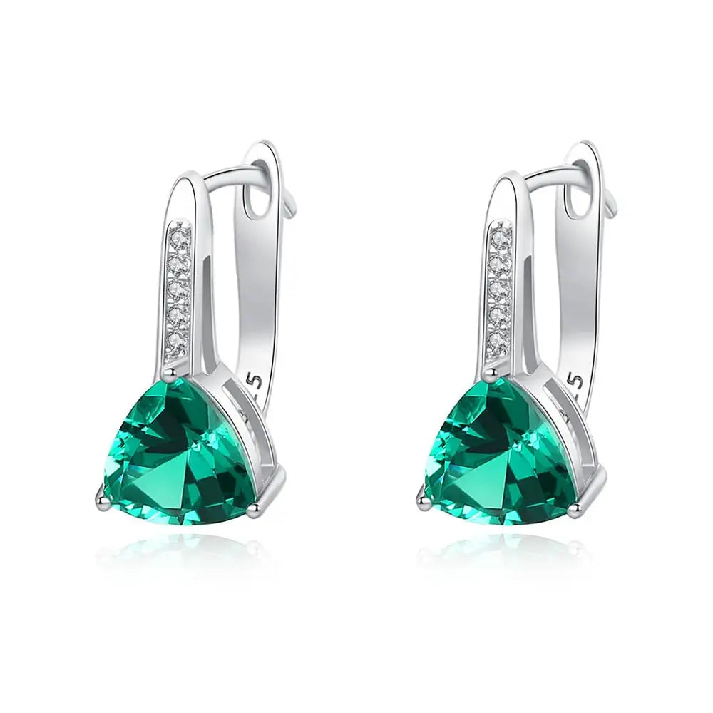 CZCITY Delicate Geometric Sterling Silver 925 Stud Earrings for Women Jewelry Fashion Christmas Gift