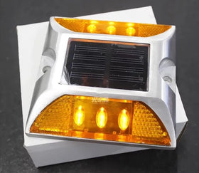 Roadsafe TYNDD2 104*104mm Aluminum Flasher/Steady Solar Powered LED Stud Reflector Traffic Warning Marker Cat Eyes
