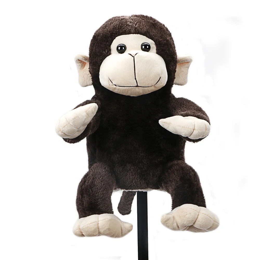 Wholesale Price Fast Delivery OEM ODM logo Portable Durable Brown Cute Monkey Plush Animal Driver Factory Custom Golf Headcover