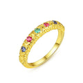 CZCITY Colorful Zircon 925 Sterling Silver Engagement Ring Women Gemstone Female Finger Rings