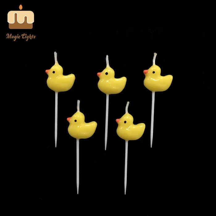 Duck Custom Cute Cheap Paraffin Wax Art Candles for Birthday Cakes (Cartoon Style)