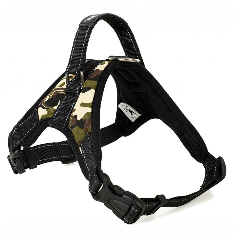 Custom Super Steeds Tactical Dog Harness Vest Breakaway Wholesale Adjustable Printed 100% Polyester Fiber Neoprene Mesh No Pull