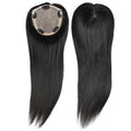 Size 5.5*6 Inch Hand Made Natural Black Topper Hair Pieces for Thin Hair Womensilk Top Base Virgin Brazilian Human Hair Toupee