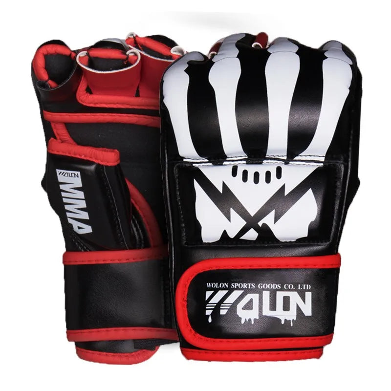 Custom Design MMA Muay Thai Mitts Laced Boxing Gloves PU Leather