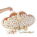 Laser Cut Big Double Heart Unique Sign in Puzzle Guest Book